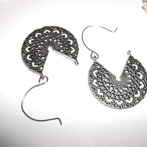 Silver Boho Hoop Earring Bohemian Style Woman Girl Fashion Jewelry Set Pair D217 - Picture 4 of 5